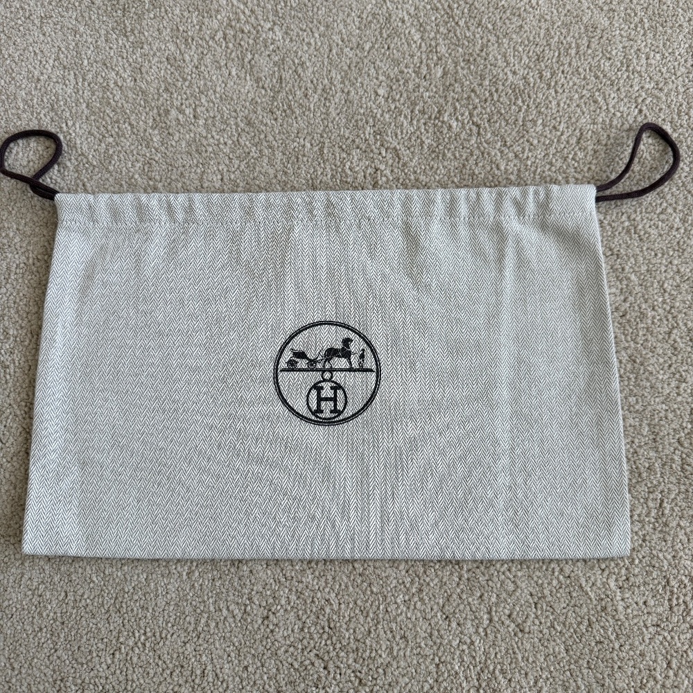 Authentic Hermes Herringbone Tweed Drawstring Long Storage Dust Bag Size